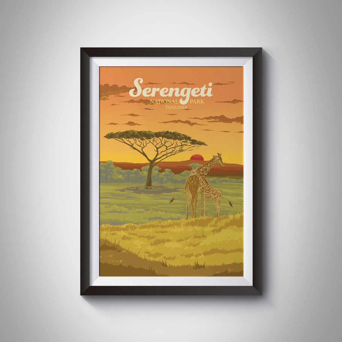 Serengeti National Park Vintage Travel Poster Print