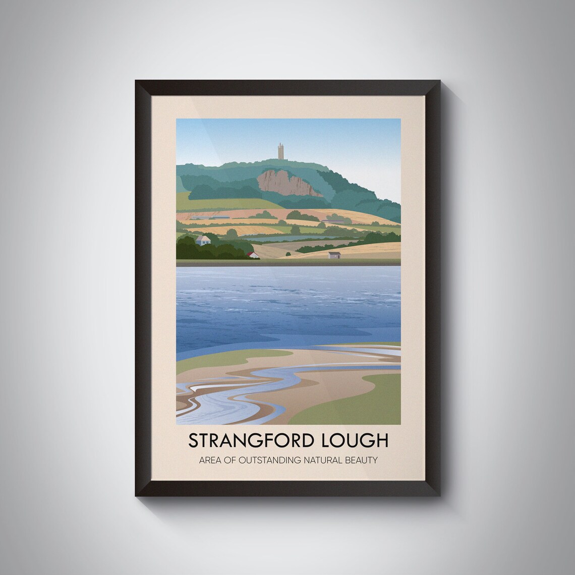 Strangford Lough AONB Vintage Travel Poster Print
