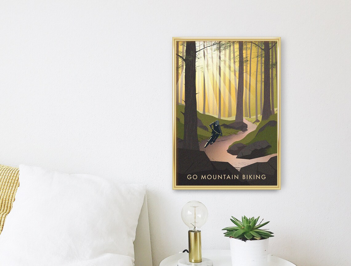 Mountain Biking Vintage Travel Poster, Cycling Wall Art - Image 3