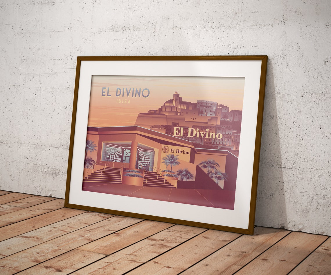 El Divino Ibiza Poster Ibiza Travel Poster Nightclub Print Superclub Spain Clubbing Raving Pacha Space Defected Release Yourself - Image 3