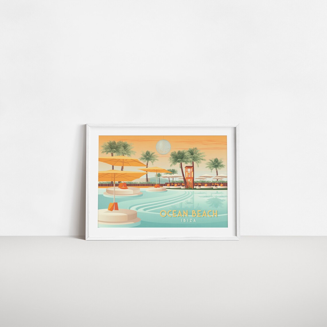 Ocean Beach Club Ibiza Spain Travel Poster - Image 2