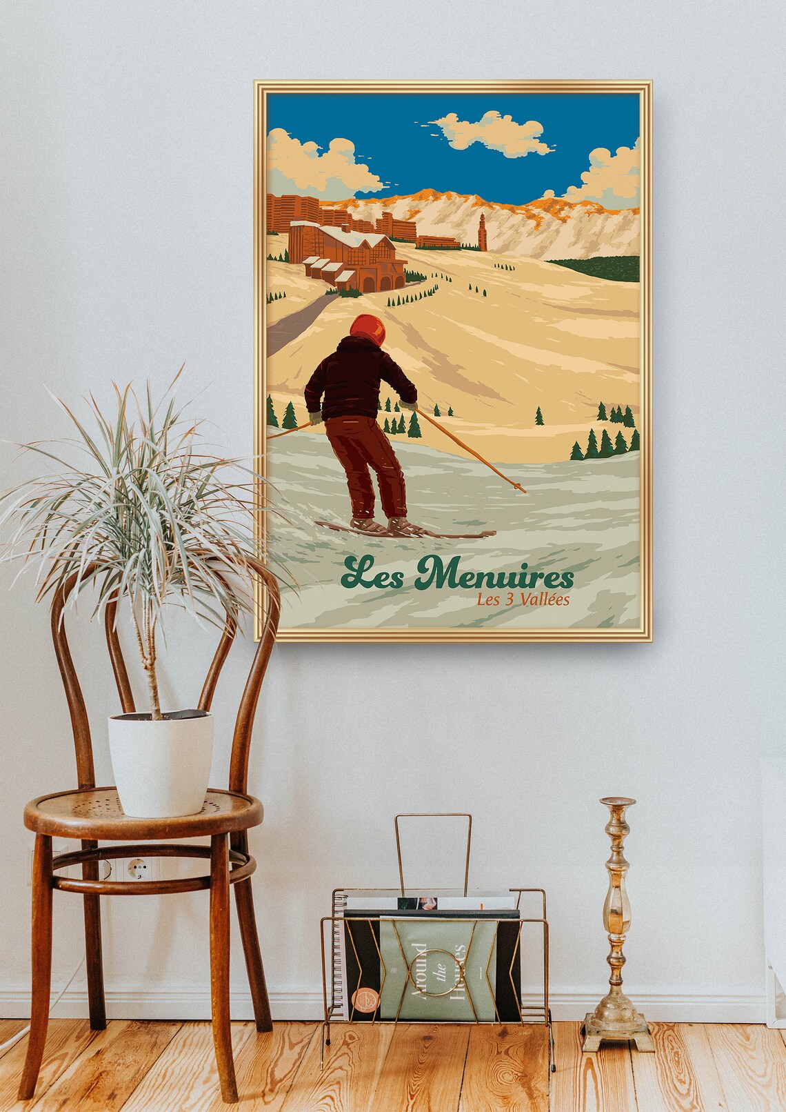 Les Menuires Ski Resort Travel Poster, French Alps - Image 2