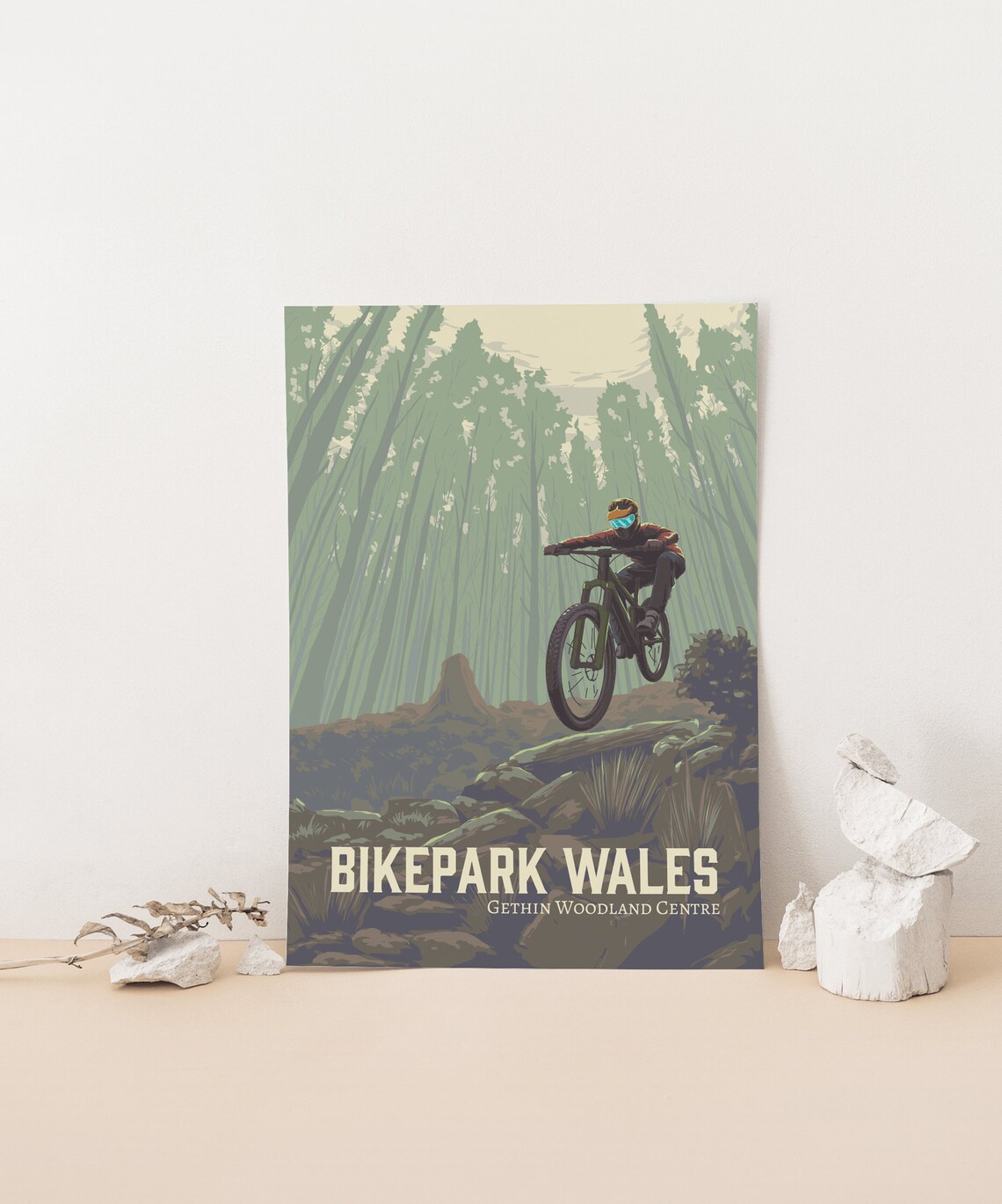 Bikepark Wales Travel Poster, Mountain Bike Art - Image 3