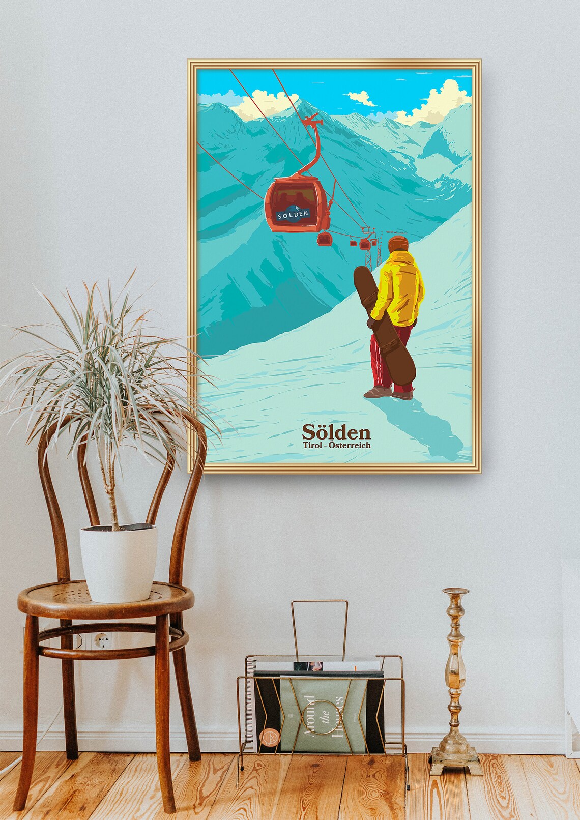 Solden Snowboarding Travel Poster, Vintage Ski Resort - Image 2