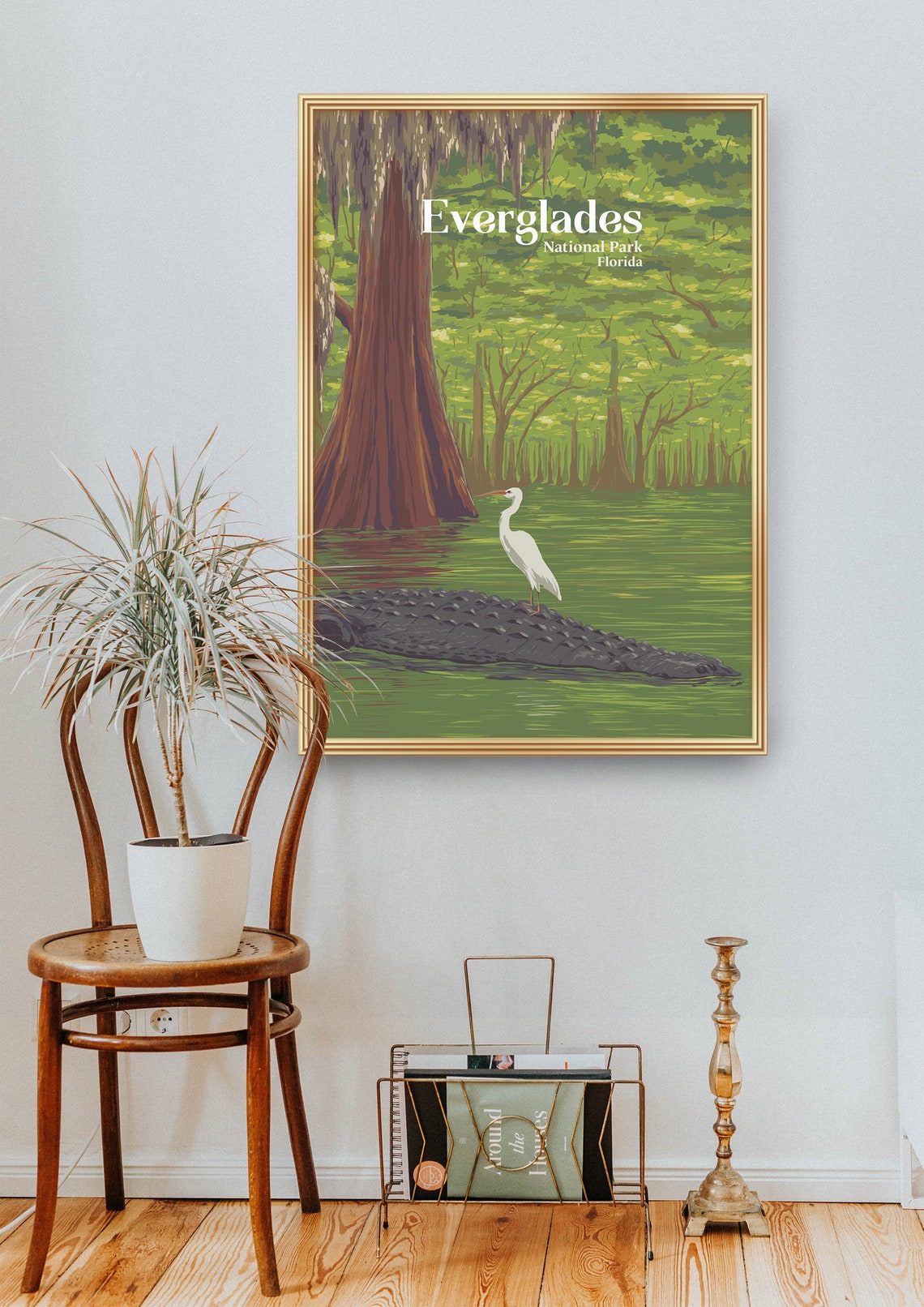 Everglades National Park Alligator Egret Florida Swamp Poster - Image 2