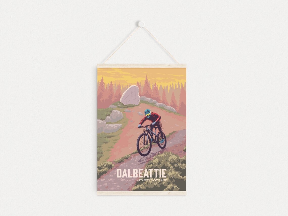 Dalbeattie 7stanes Scotland Sunset Trail Mountain Bike Poster - Image 4