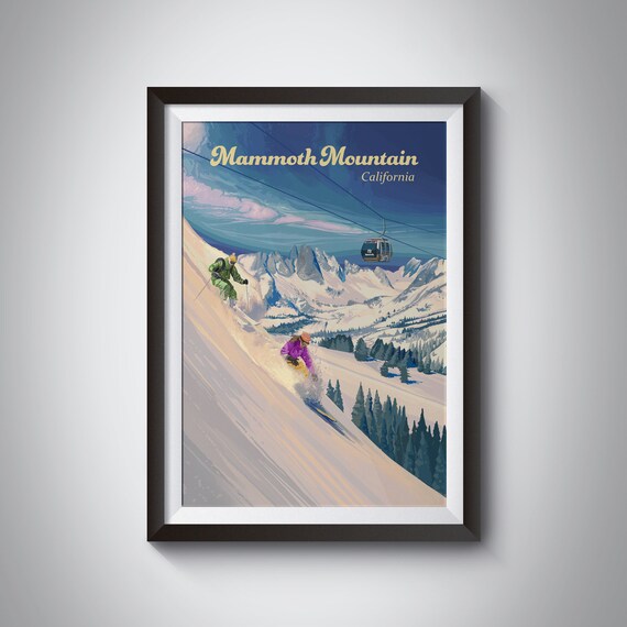 Mammoth Mountain Vintage Travel Poster, California
