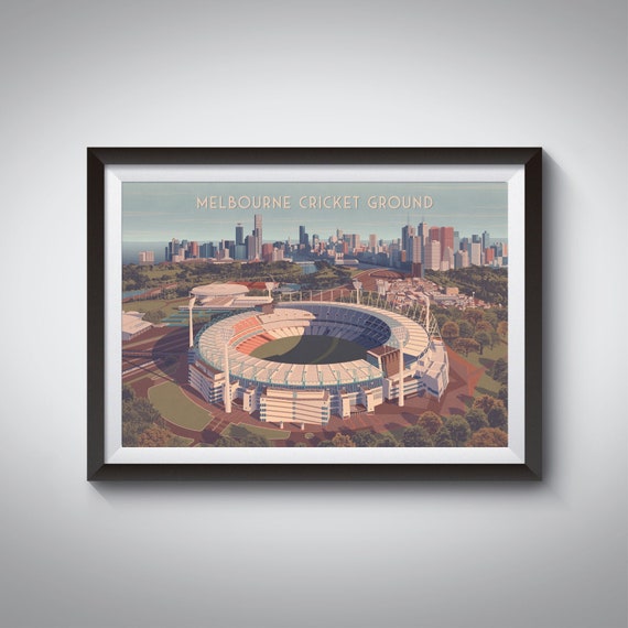 Melbourne Cricket Ground Australia Travel Poster The G Yarra Park Mcg Richmond Victoria Framed Wall Art Print Gift Afl Aussie Rules