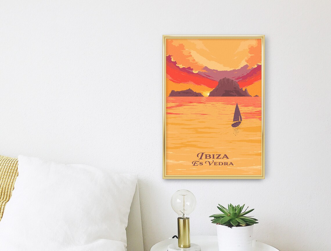 Ibiza Travel Poster, Es Vedra Vintage Travel Poster - Image 2