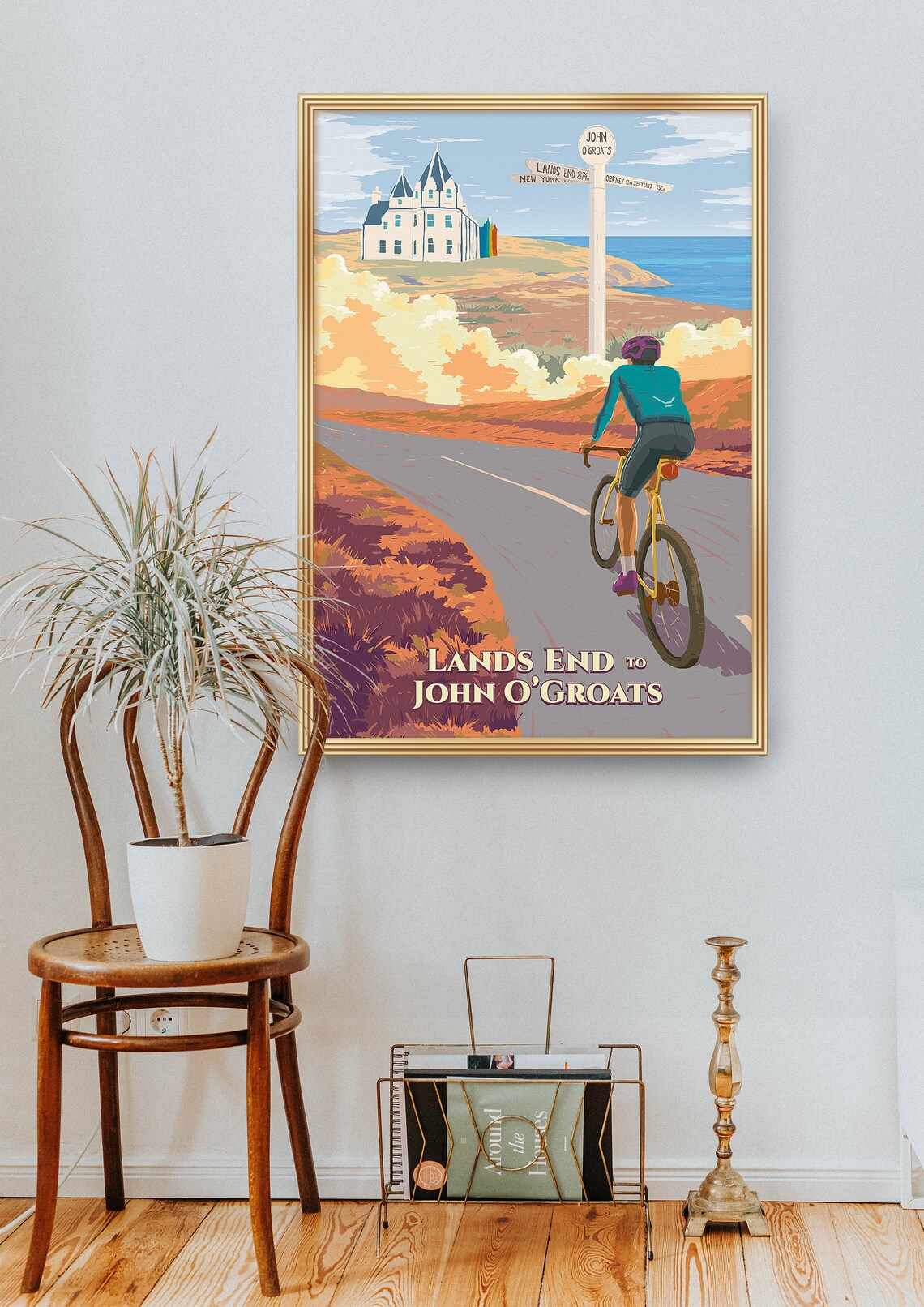 Lands End to John O'Groats Cycling Poster, Travel Poster - Image 2