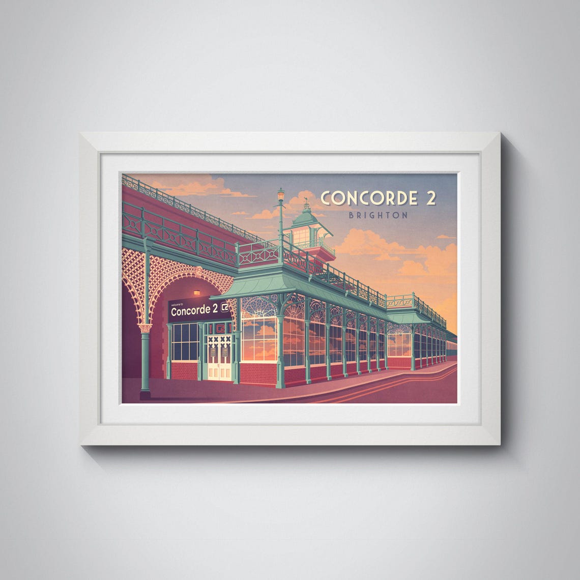 Concorde 2 Brighton Iconic Music Venue Travel Illustration Poster - Image 4