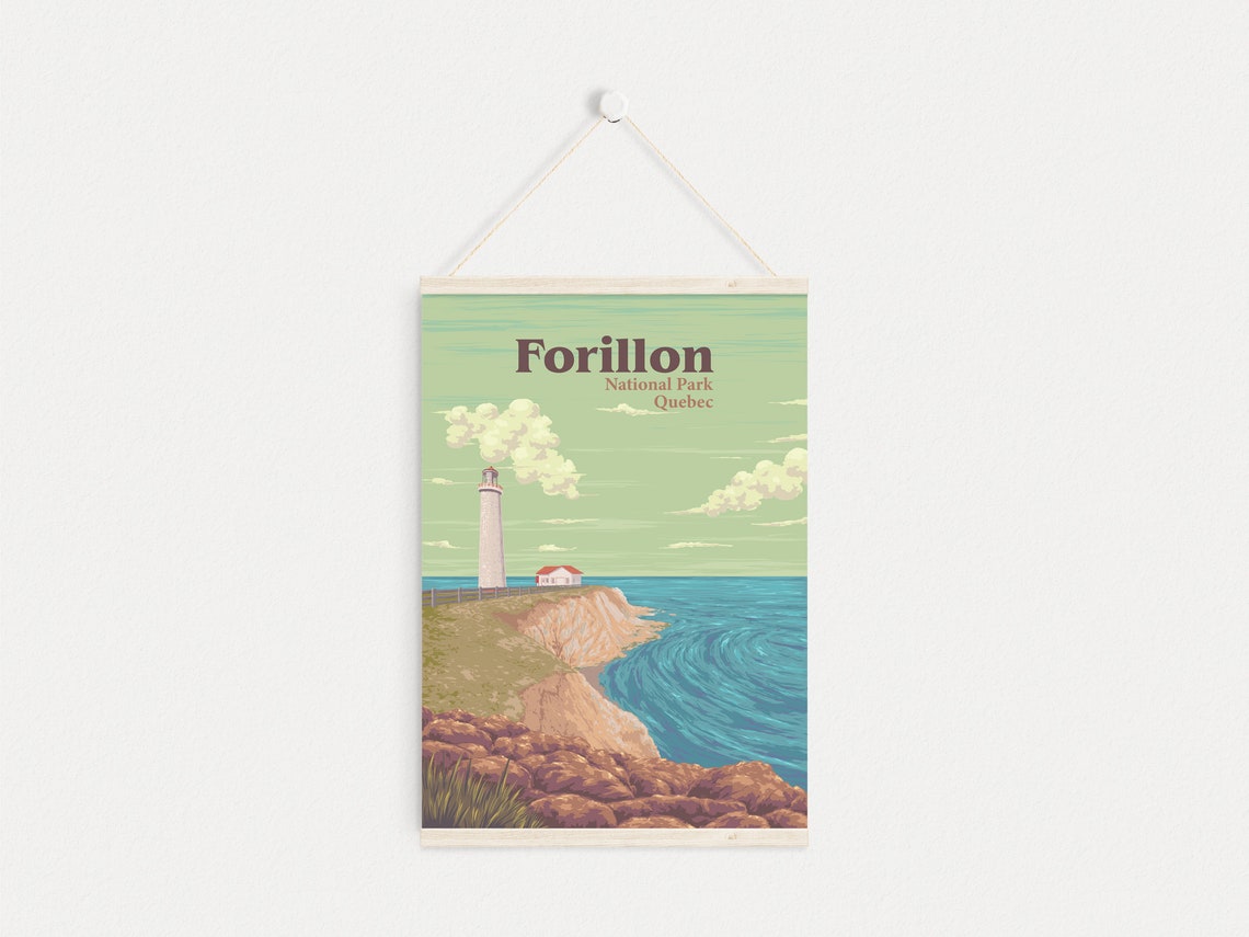 Forillon National Park Quebec Lighthouse Vintage Travel Poster - Image 4