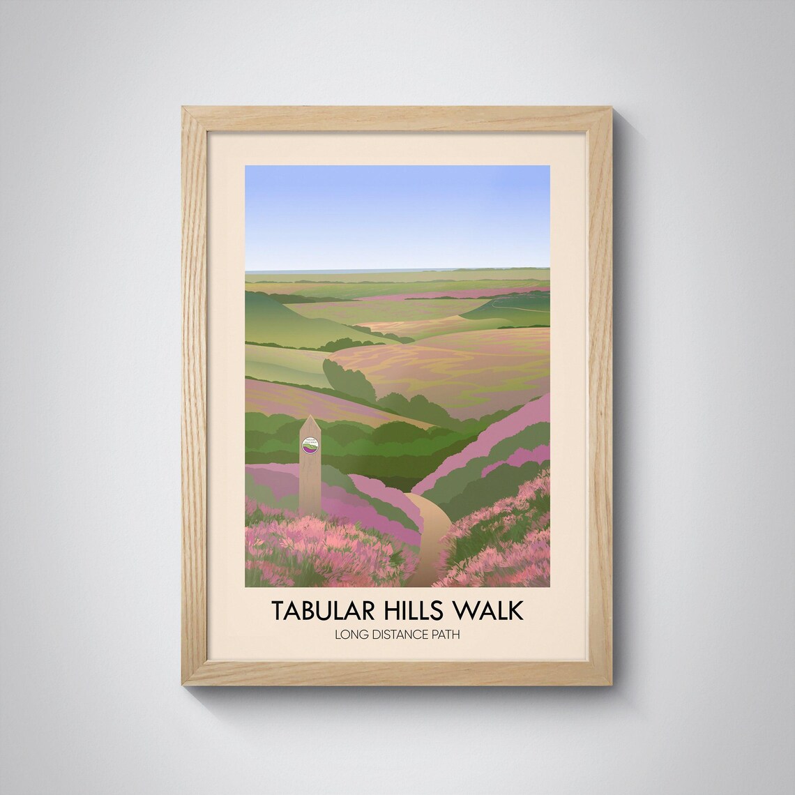 Tabular Hills Walk Long Distance Path Heather Moors Hiking Travel Poster - Image 2