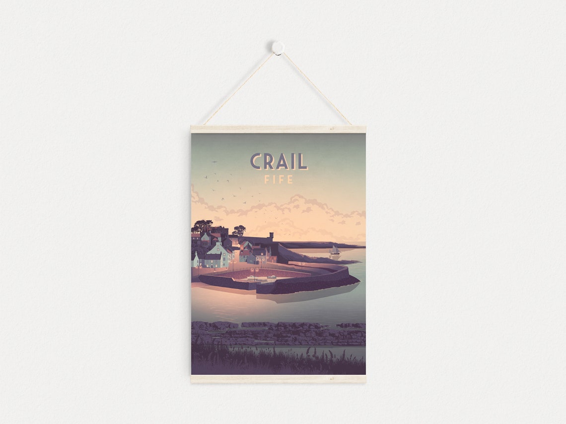 Crail Poster Fife Scotland East Neuk Of Fife Fishing Village Crail Harbour Edinburgh Dundee Framed Travel Print Scottish Coast Art - Image 4