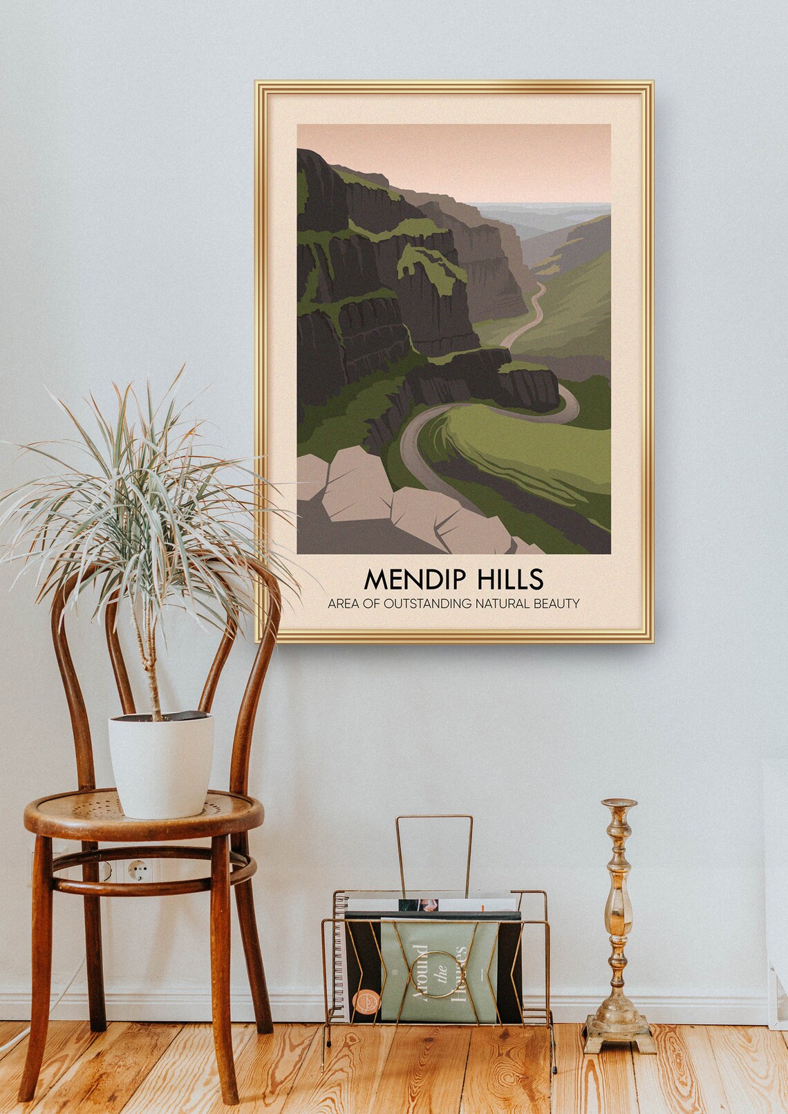 Mendip Hills AONB Vintage Travel Poster, Somerset - Image 2