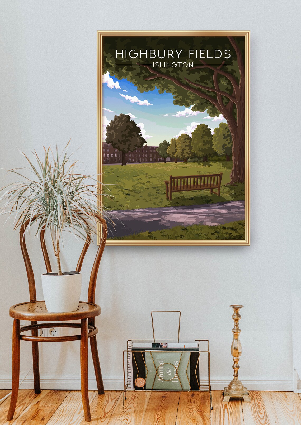 Highbury Fields London Park Travel Poster Print - Image 2
