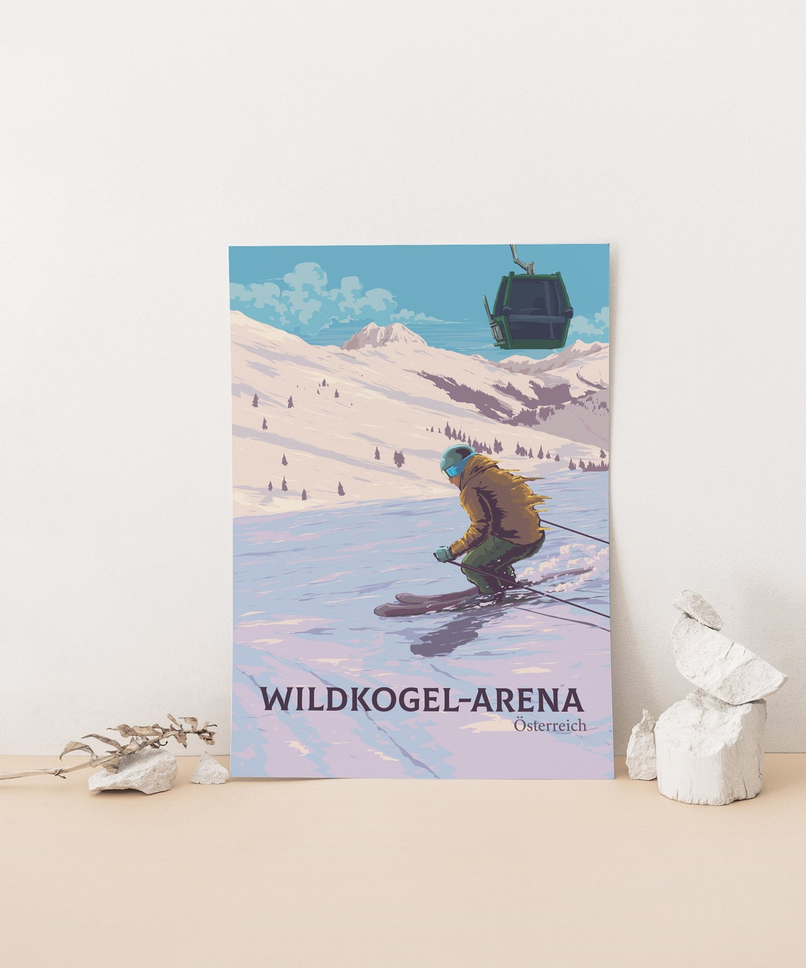 Wildkogel Arena Austria Alpine Ski Resort Vintage Travel Poster - Image 3