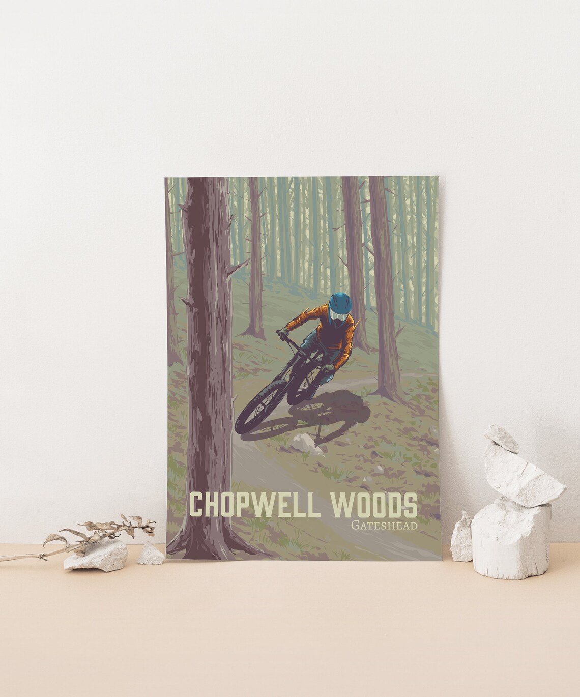 Chopwell Woods Gateshead Forest Mountain Bike Poster England Trail Ride - Image 2