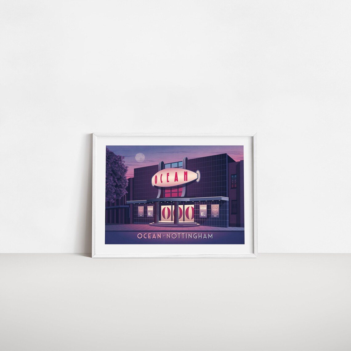 Ocean Nottingham Nightclub Moonlight Sign Vintage Venue Travel Poster - Image 2