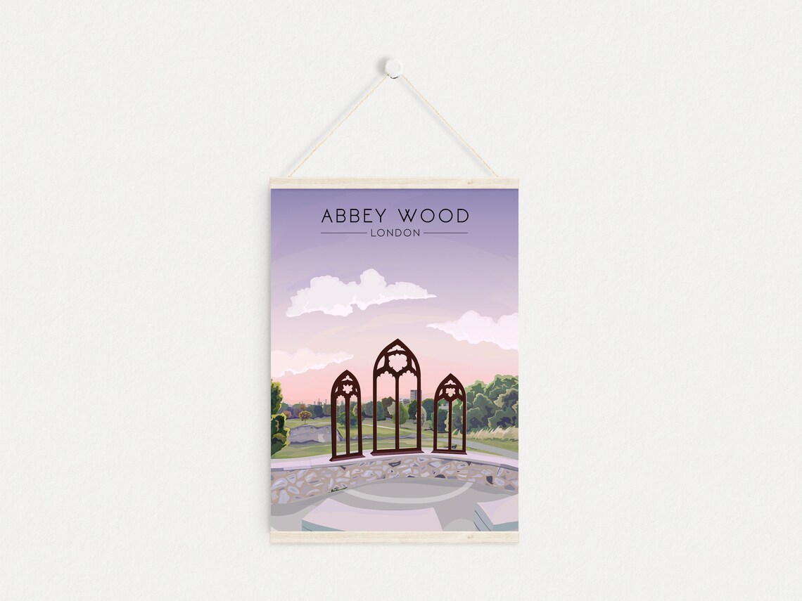 Abbey Wood Vintage Travel Poster, South East London - Image 4