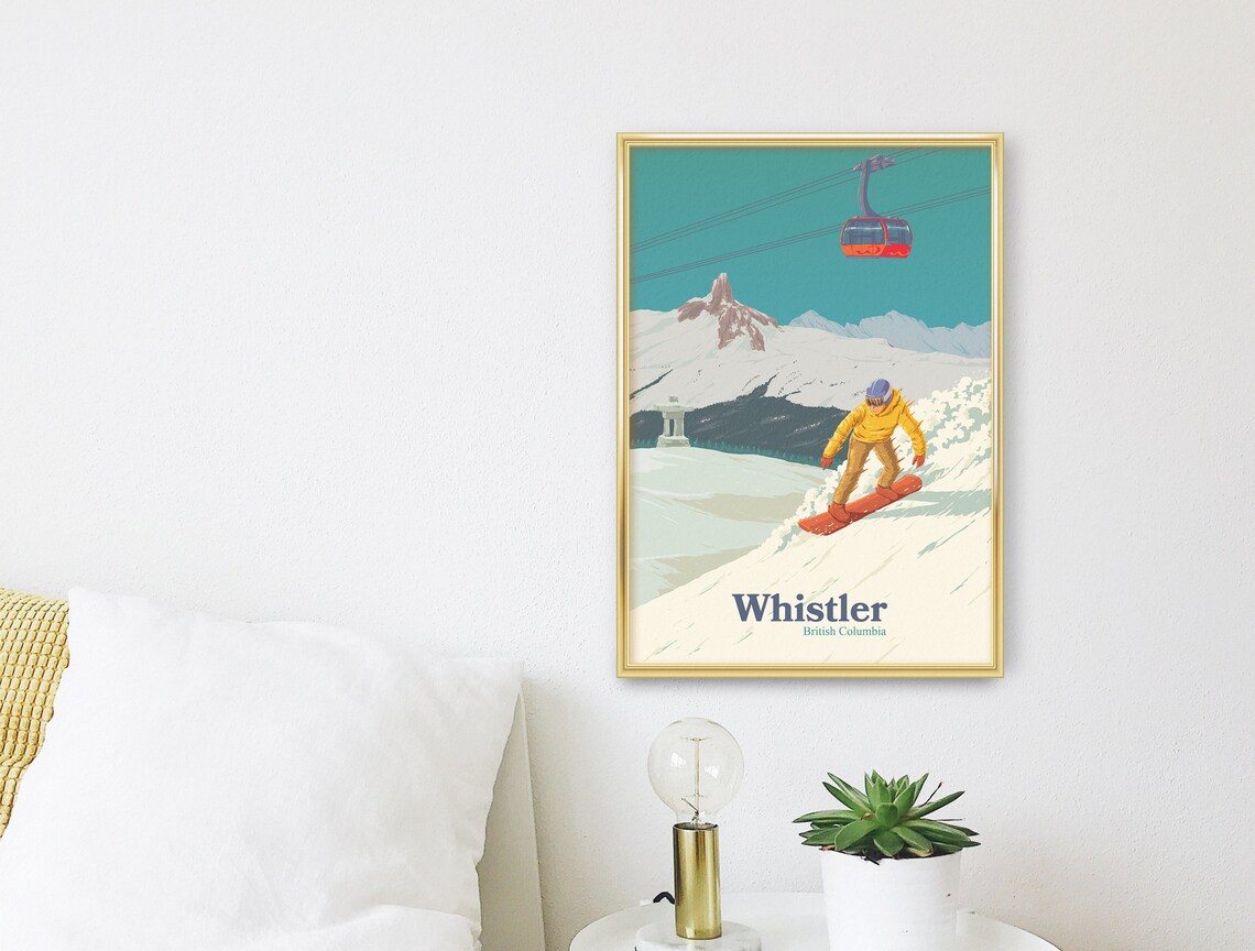 Whistler Blackcomb Snowboarding Poster, British Columbia - Image 3