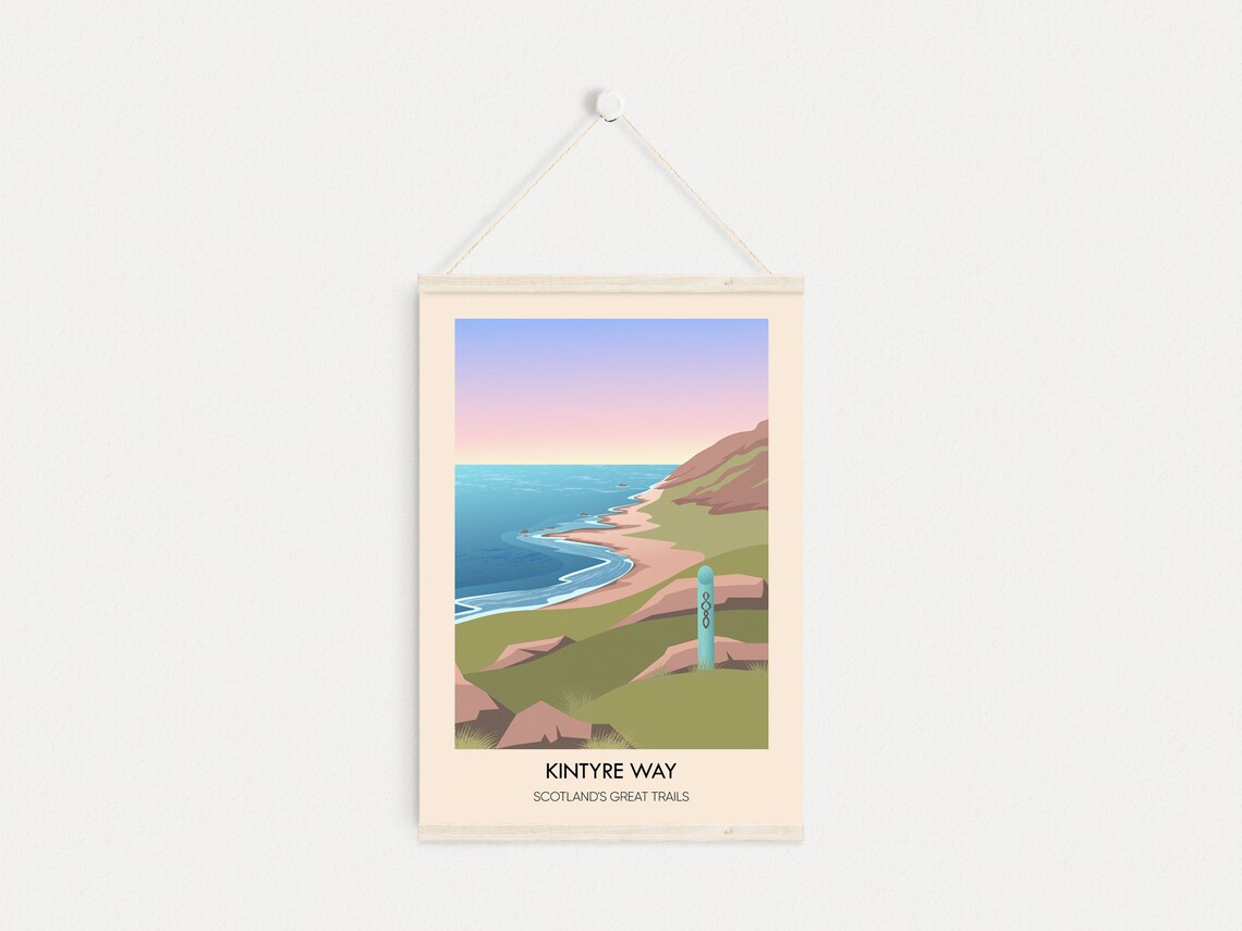 Kintyre Way Vintage Travel Poster, Hiking Route Print - Image 4