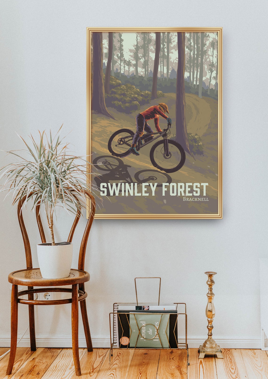 Swinley Forest Bracknell Mountain Biking Berm Corner MTB Poster - Image 2
