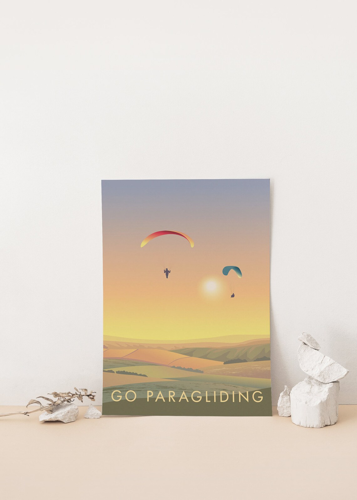 Go Paragliding Vintage Travel Poster, Adventure Sport - Image 4