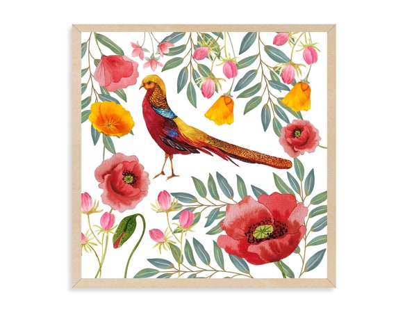 Wild Peasant Illustration Gicle Print With Botanical Elements