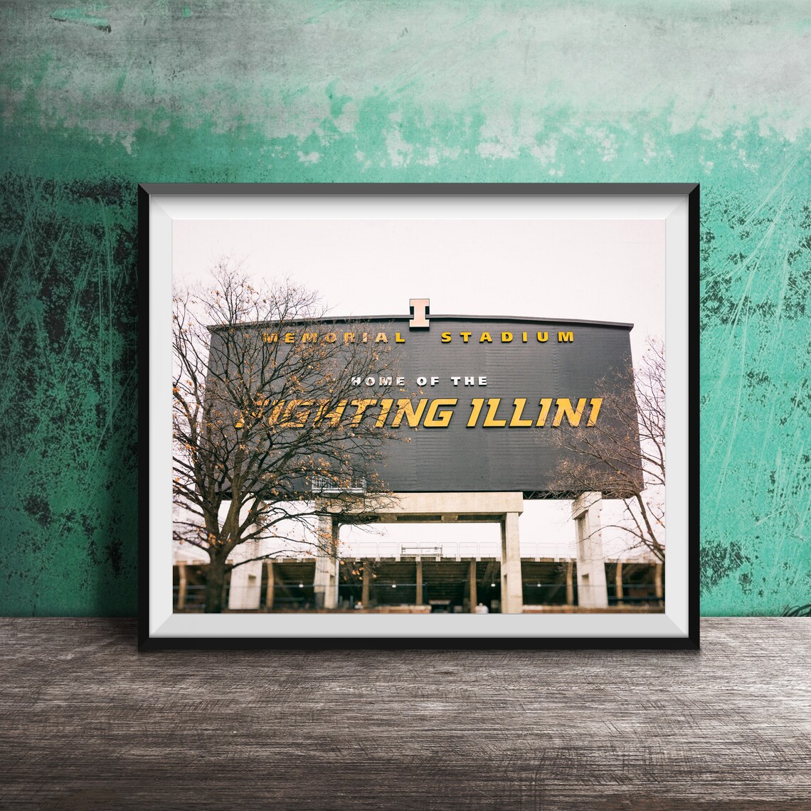 Memorial Stadium Home of the Fighting Illini Football Poster