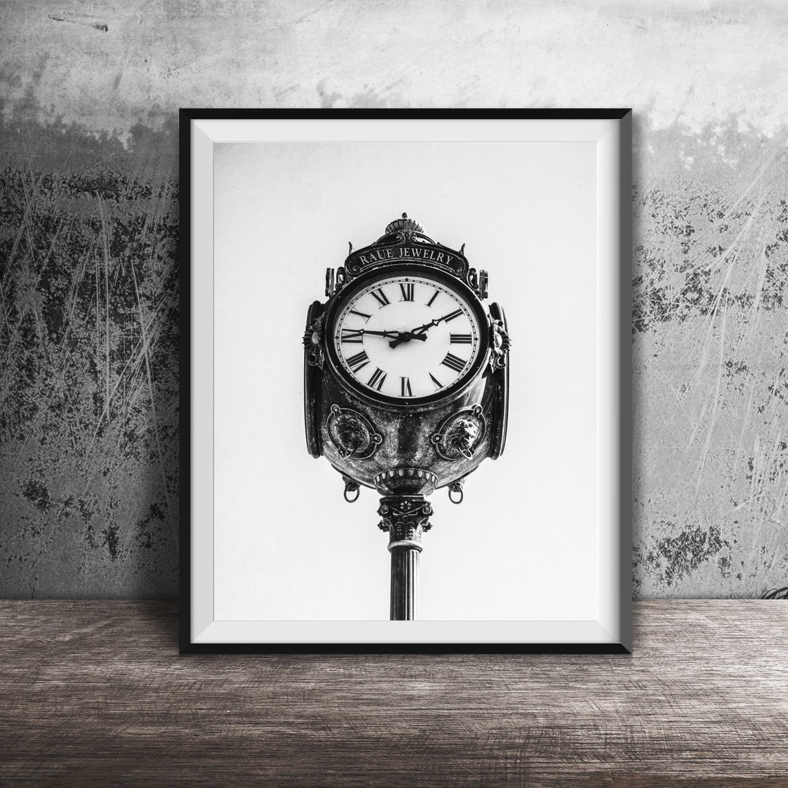 Raue Jewelry Antique Street Clock Crystal Lake Illinois Poster - Image 2