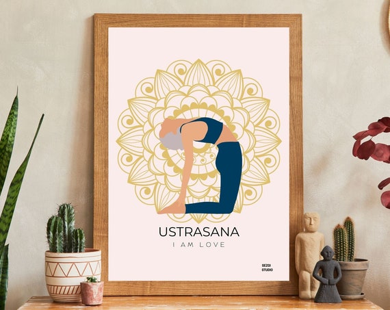 Yoga Pose Wall Artustrasanadigital Downloadaesthetic Arti Am Love Affirmation Postermeditation Printancient Knowledge Poster
