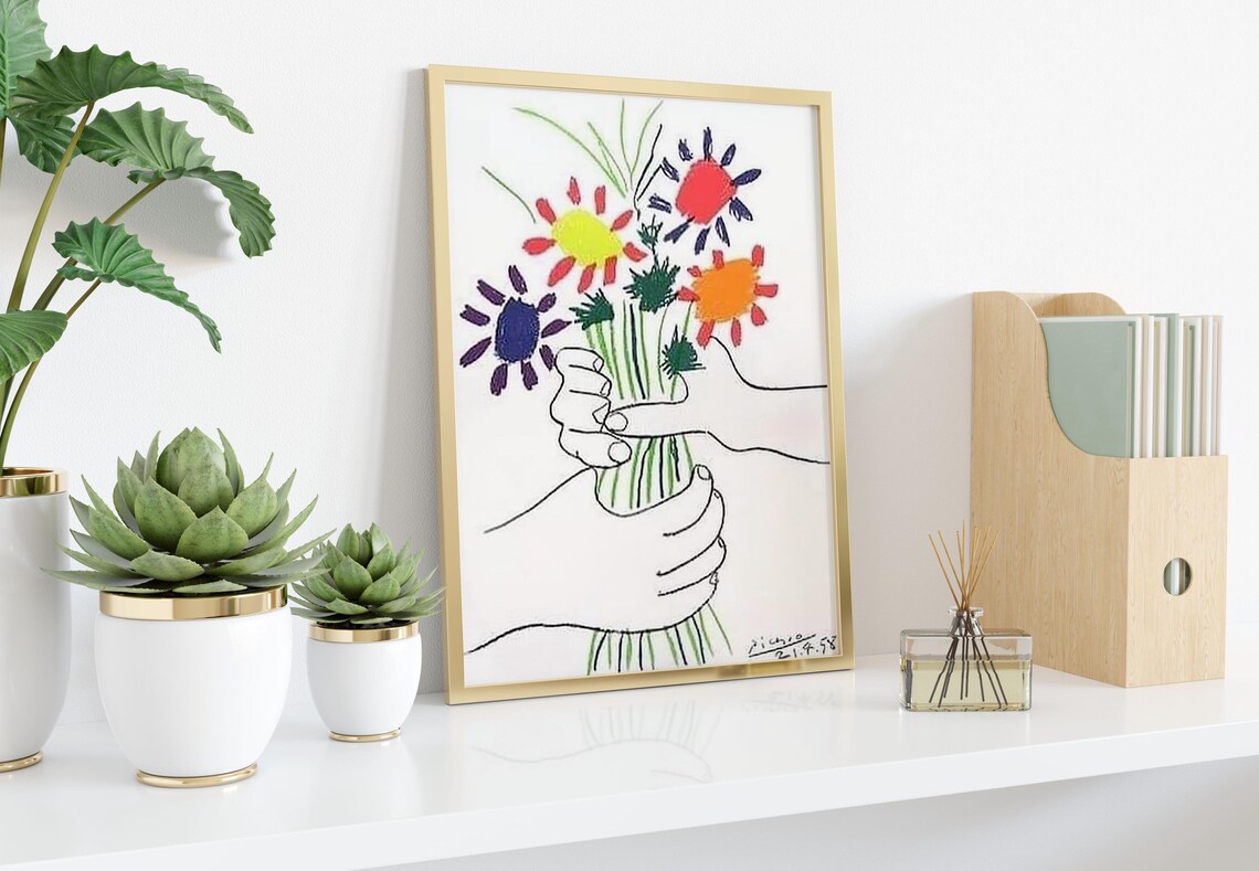 Pablo Picasso Bouquet of Peace 1958 Cheerful Flowers Lithograph Poster - Image 2