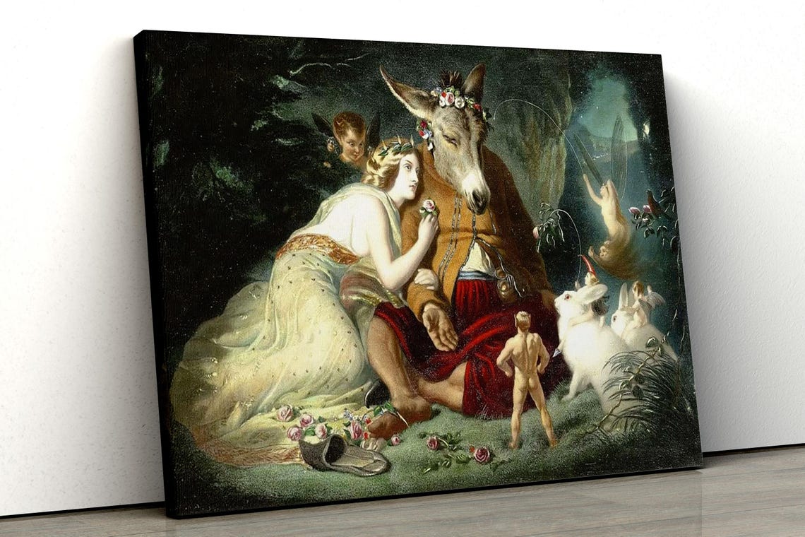 Titania And Bottom From A Midsummer Night's Dream Classic Art Poster