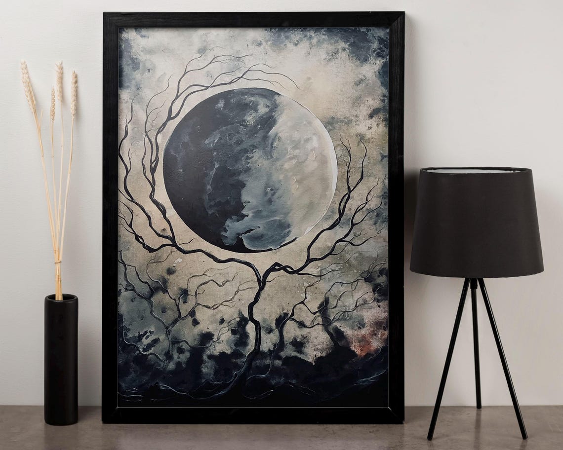 The Tree In The Moonlight Wall Art Moonlight Framed Art