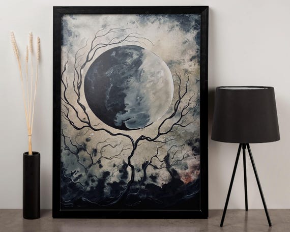 The Tree In The Moonlight Wall Art Moonlight Framed Art
