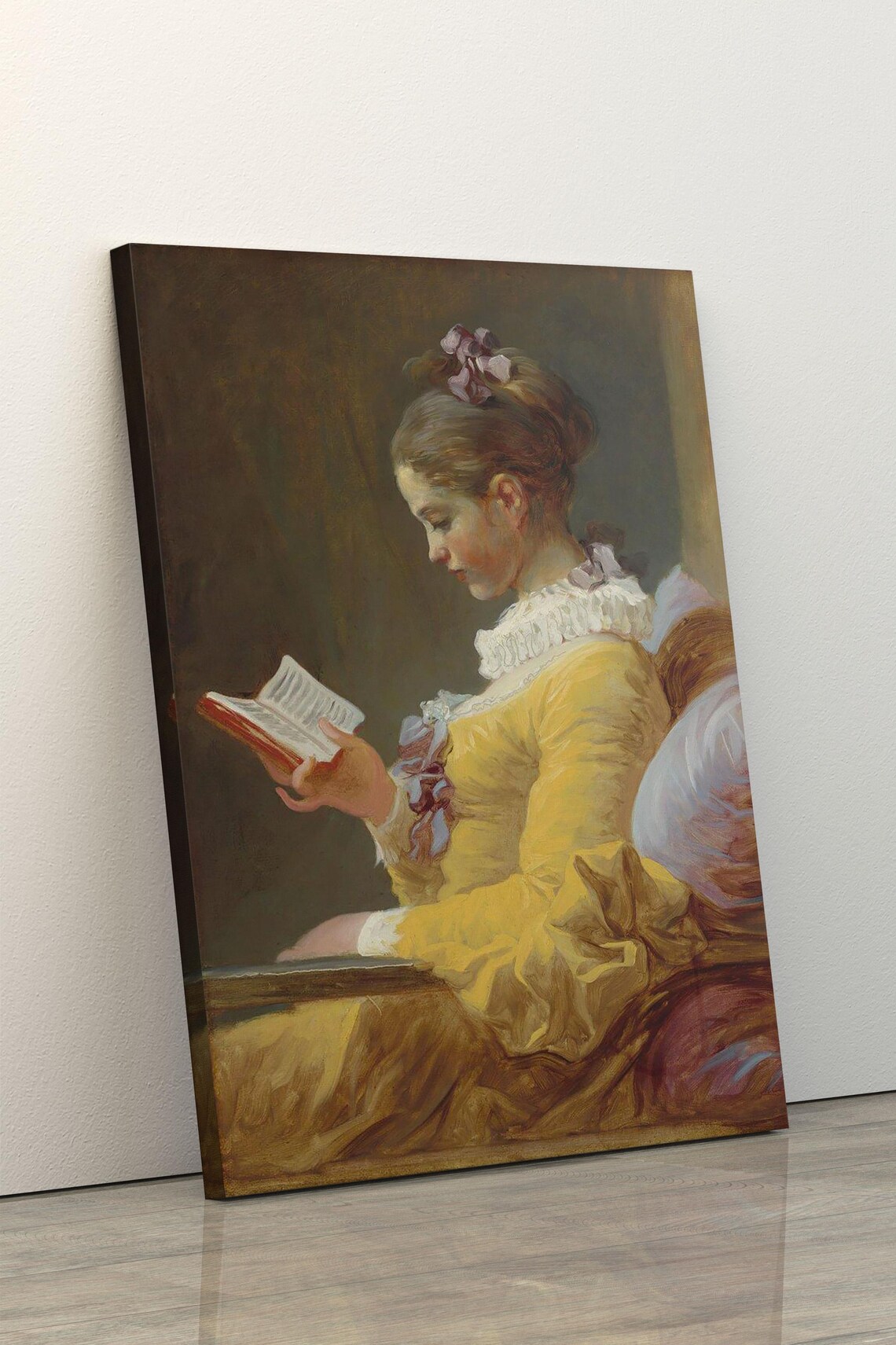 Young Girl Reading Fragonard Style Classic Oil Painting Art Print - Image 5