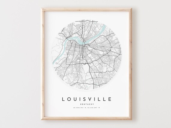 Louisville Kentucky Map Print City Street Art