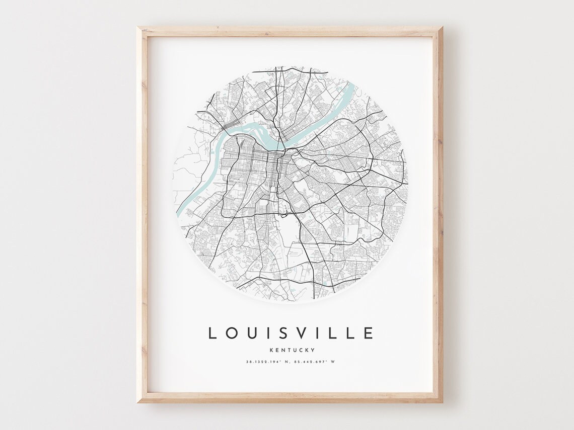 Louisville Kentucky Map Print City Street Art