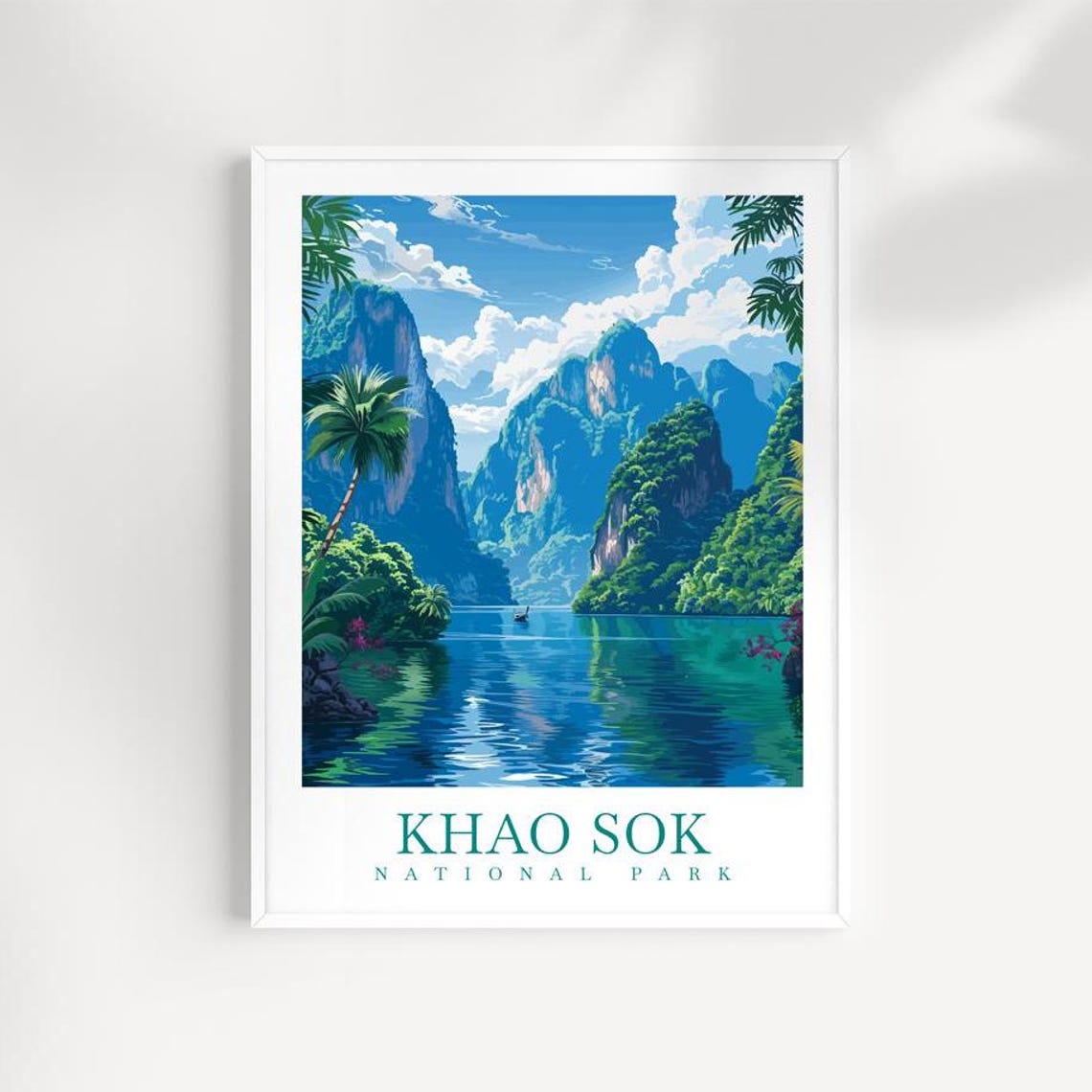 Khao Sok National Park Limestone Karst Lake Thailand Travel Poster