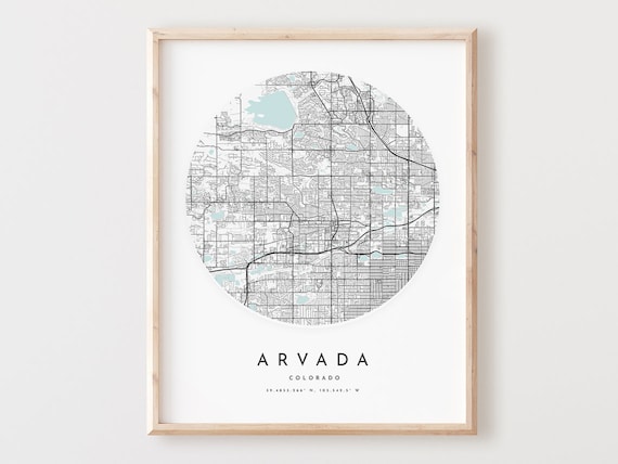 Arvada Colorado Map Print City Street Art