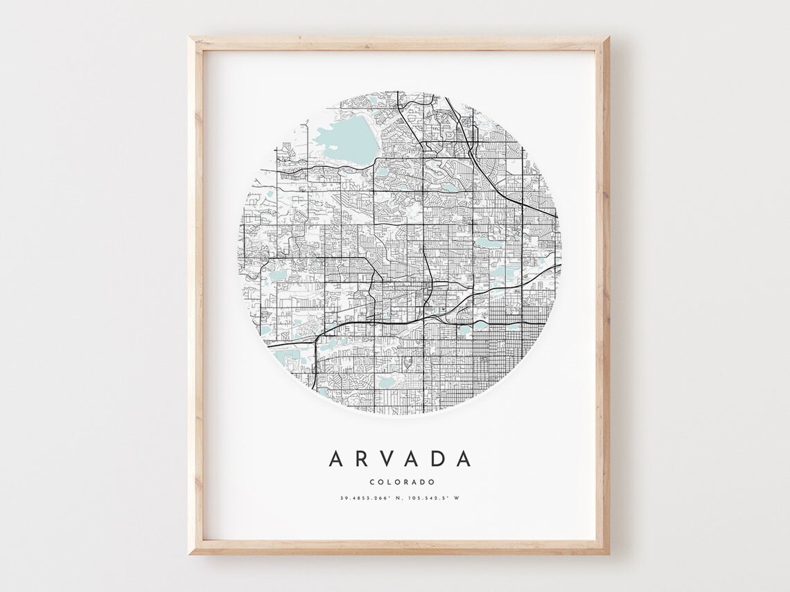Arvada Colorado Map Print City Street Art