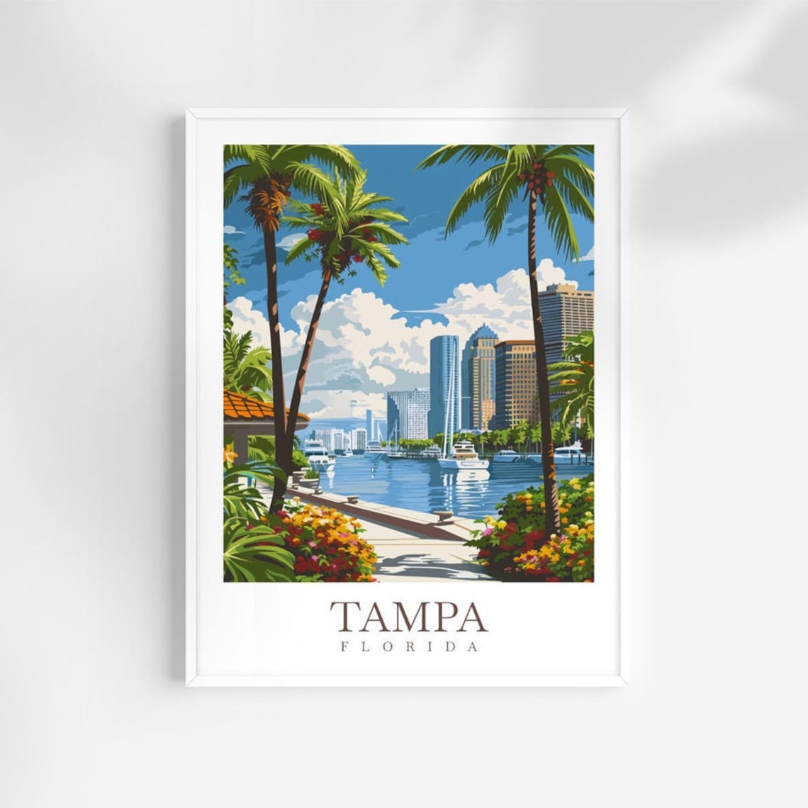 Tampa Travel Poster, Florida Place Wall Art