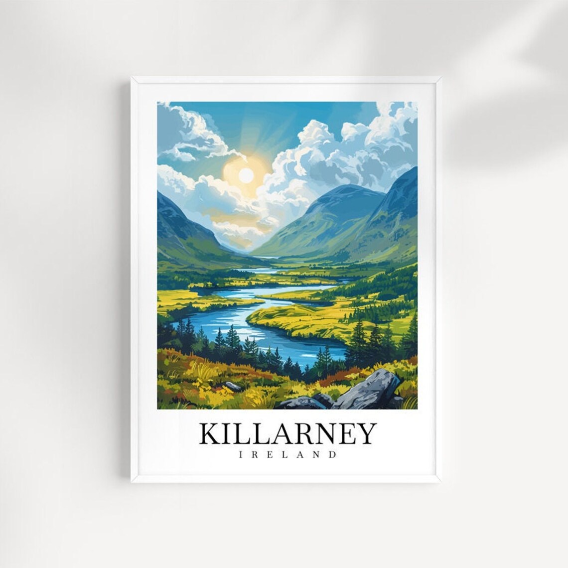 Killarney Travel Poster, Ireland Home Decor