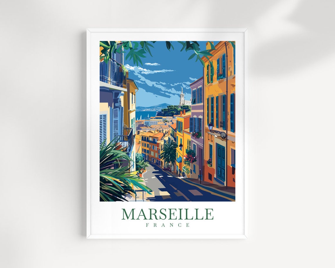 Marseille Travel Print France Home Decor Cityscape Art Print Marseille Wall Art For Travel Enthusiast Gift Wall Hanging Marseille France