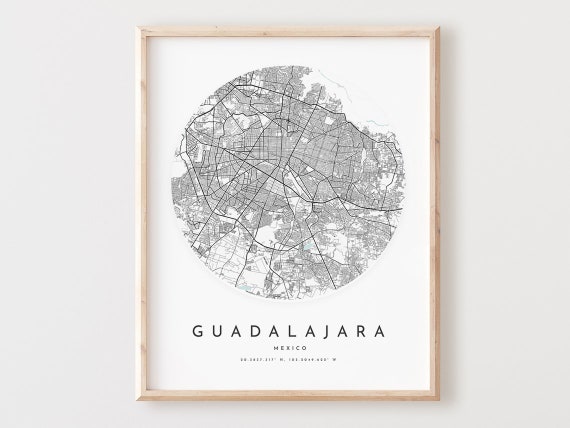 Guadalajara Map Art Print, City Street Map Poster