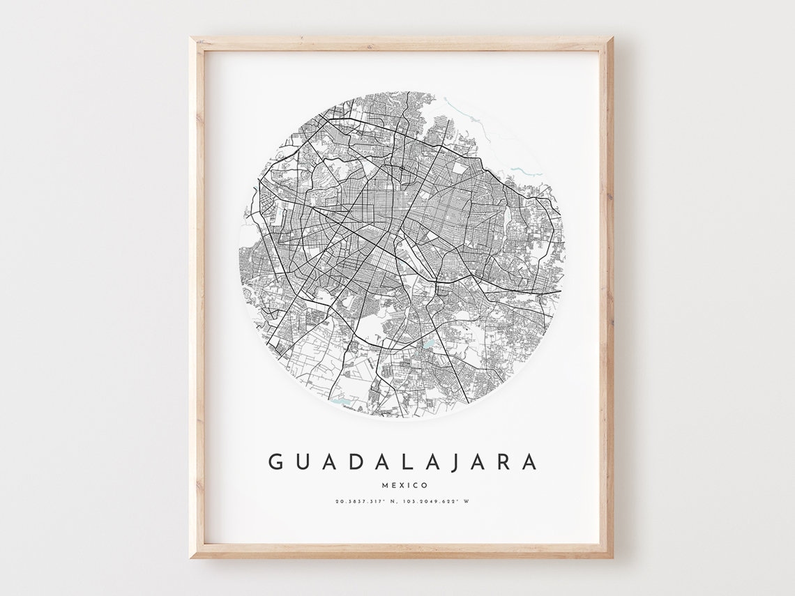 Guadalajara Map Art Print, City Street Map Poster