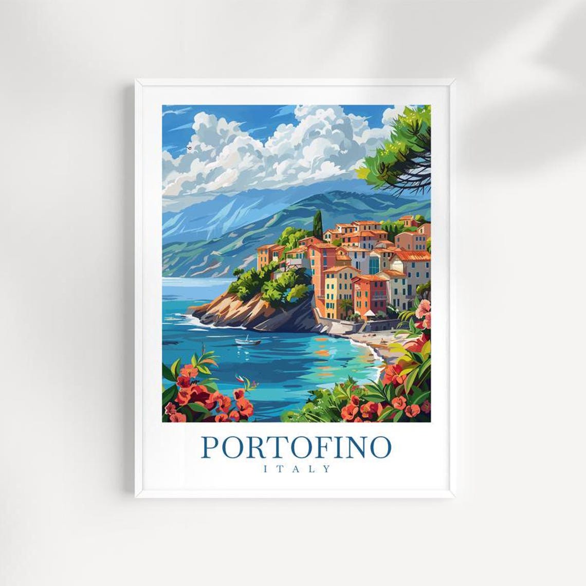 Portofino Travel Print Italy Wall Art Portofino Poster Portofino Wall Hanging Home Decoration Portofino Birthday Gift Ideas Italy Gift