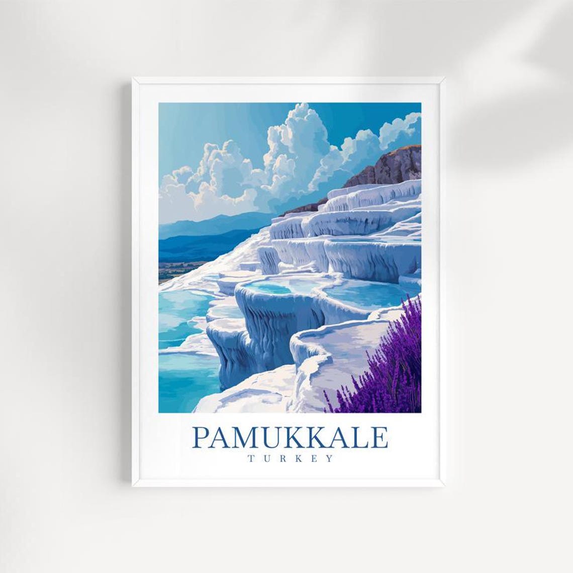 Pamukkale Turkey Travertine Terraces Thermal Pools Travel Poster