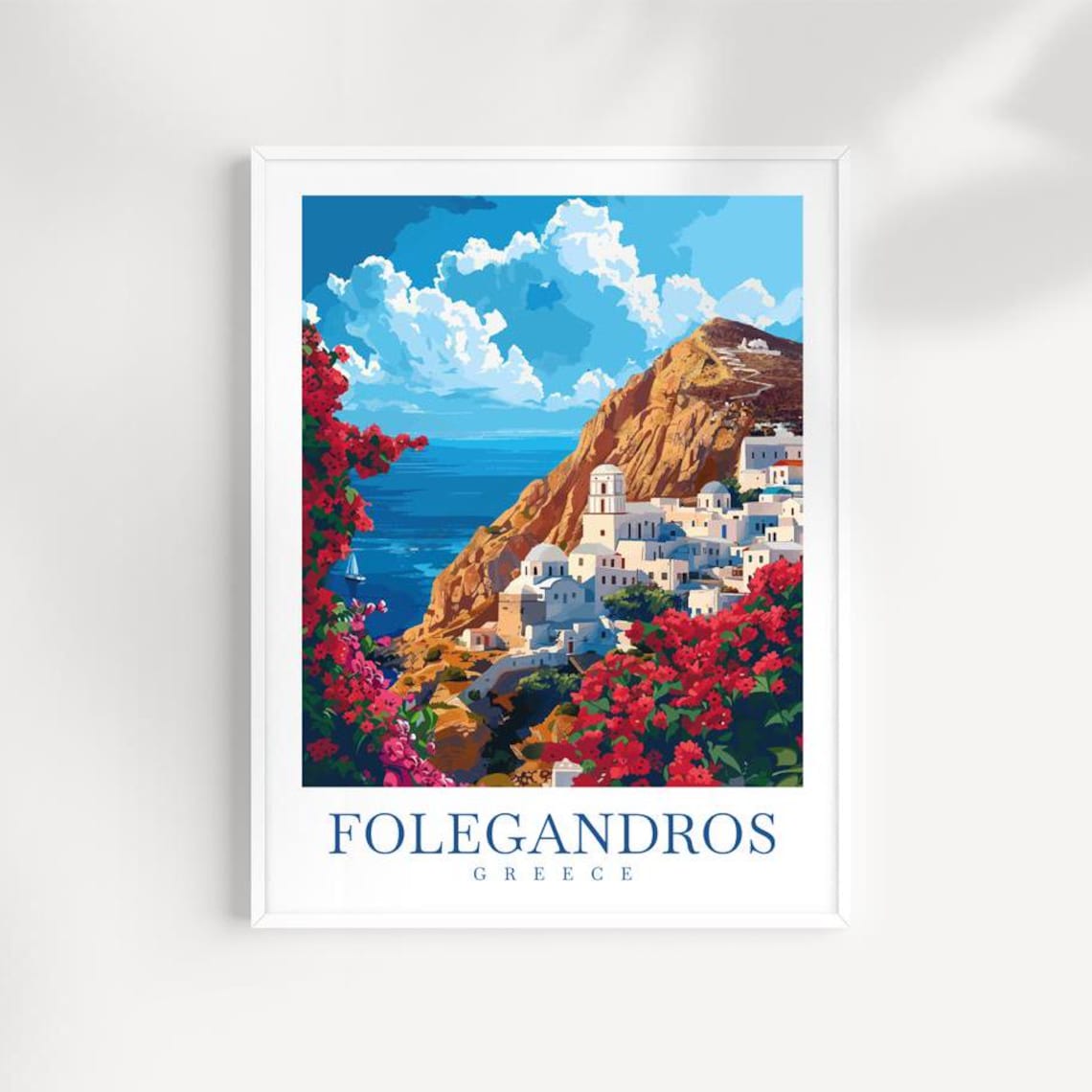 Folegandros Greece Travel Poster, Island Wall Art